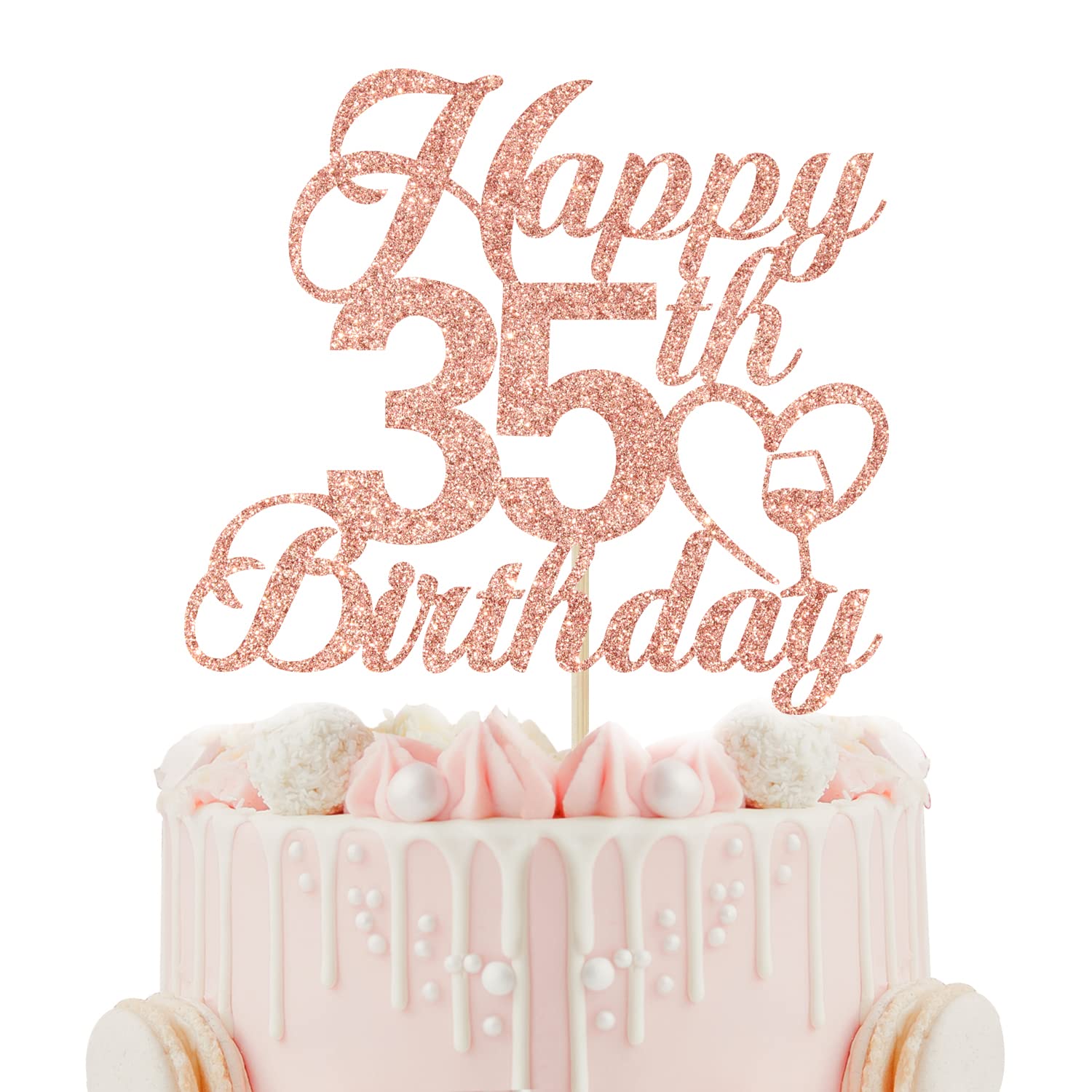 Happy 35th Birthday Cake Topper - 35th Birthday Decorations for Women ...