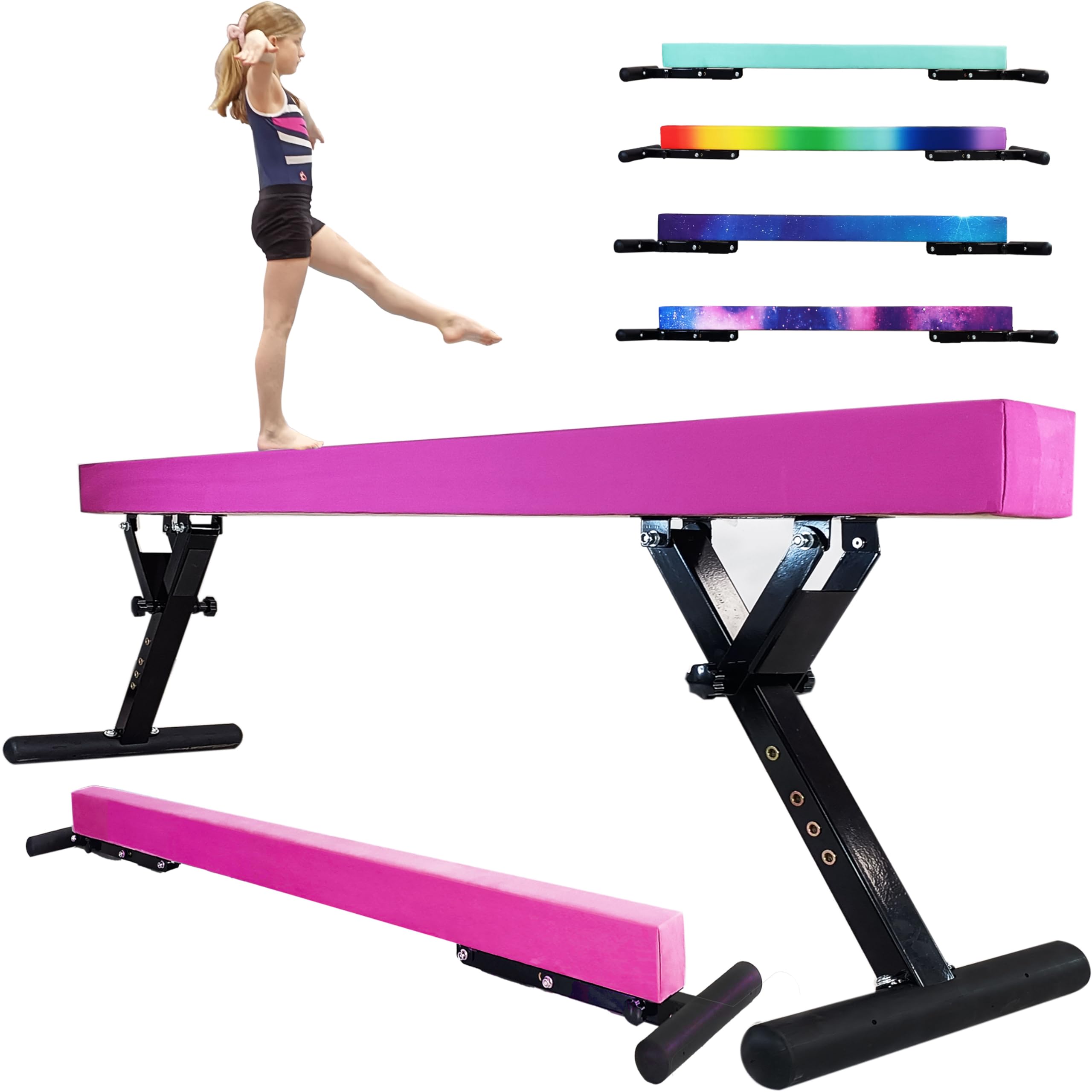 Adjustable balane Beam for Kids - 8FT Gymnastics Beam - high and Low Floor Beam for All Gymnastic Levels-Professional Gymnastic Equipment for Home and Gym Center