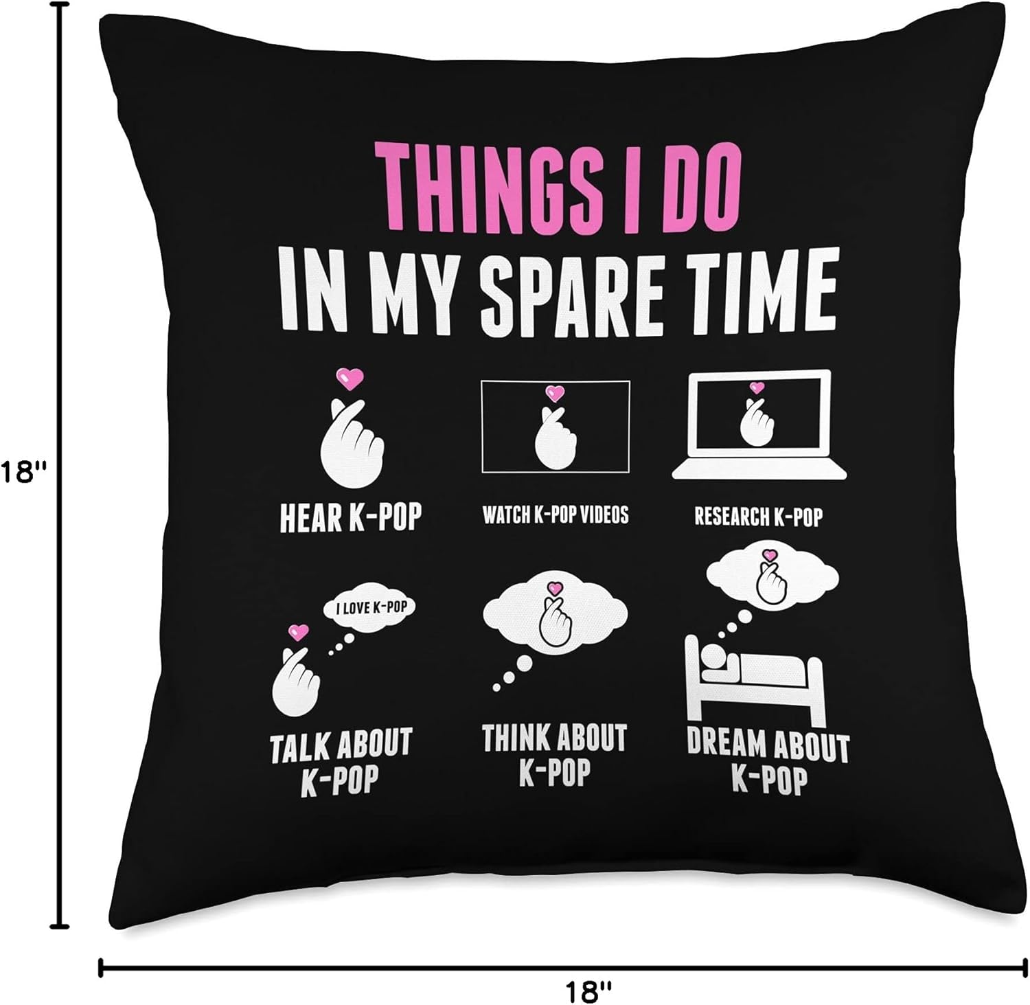 Things I do in my free time Kpop Merch K-Pop merchandise Throw Pillow