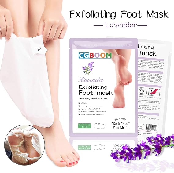 3 Pack Foot Peel Mask,Exfoliating Foot Socks Calluses Remover Dead Skin, Aloe Moisturizing Feet Peeling Mask for Dry Skin,Cracked Heels,Foot SPA Socks for Women and Men | Feet Peeling Masks,Deep Hydrating Moisturizing Gift for Baby Soft Women Men,Dry Cracked Heels,SPA Socks (3 Pairs Lavender)