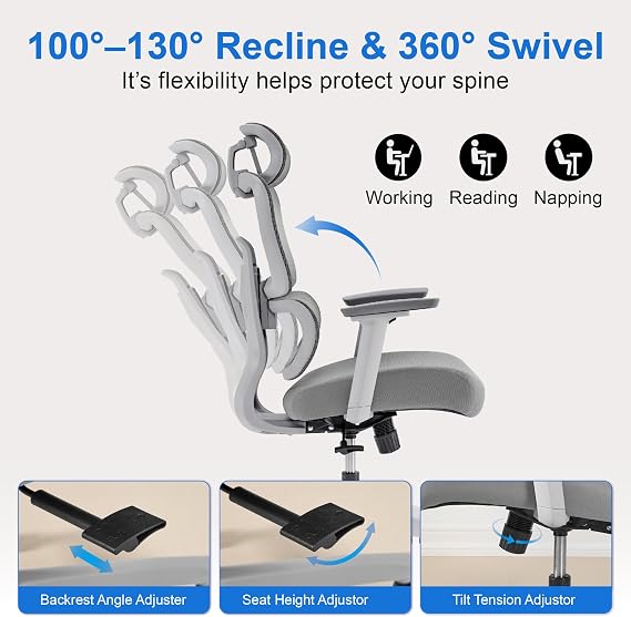 Ergonomic Office Chair,Comfy Desk Chair with Lumbar Support