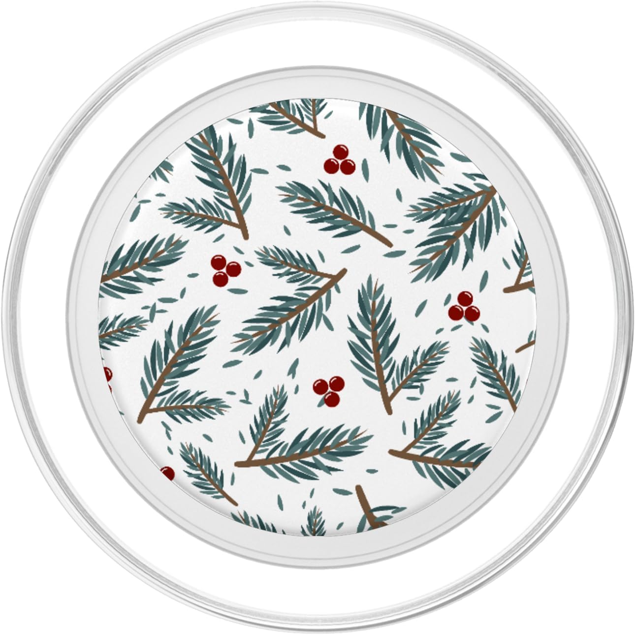 Cute Winter Floral Flower Design Pine Branches PopSockets MagSafe PopGrip for iPhone