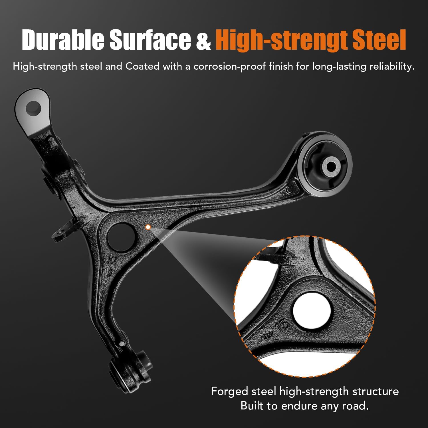 LCWRGS Front Lower Control Arm w/Ball Joints Assembly Set – Left & Right – Suspension Replacement for Honda Accord 2003-2007, Acura TSX 2004-2008, K80228 K640289 K640290-4pcs