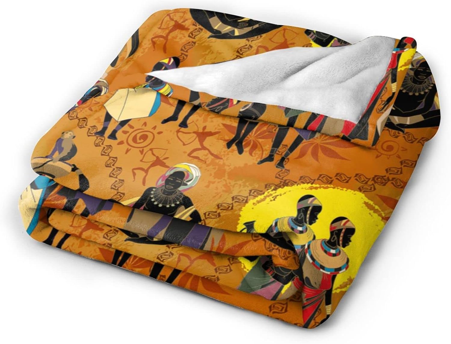 Black Women Fleece Throw Blanket Ultra Soft Cozy Ethnic African American Decorative Flannel Blanket for Home Bed Couch Chair Travel 50x40in - Image 2