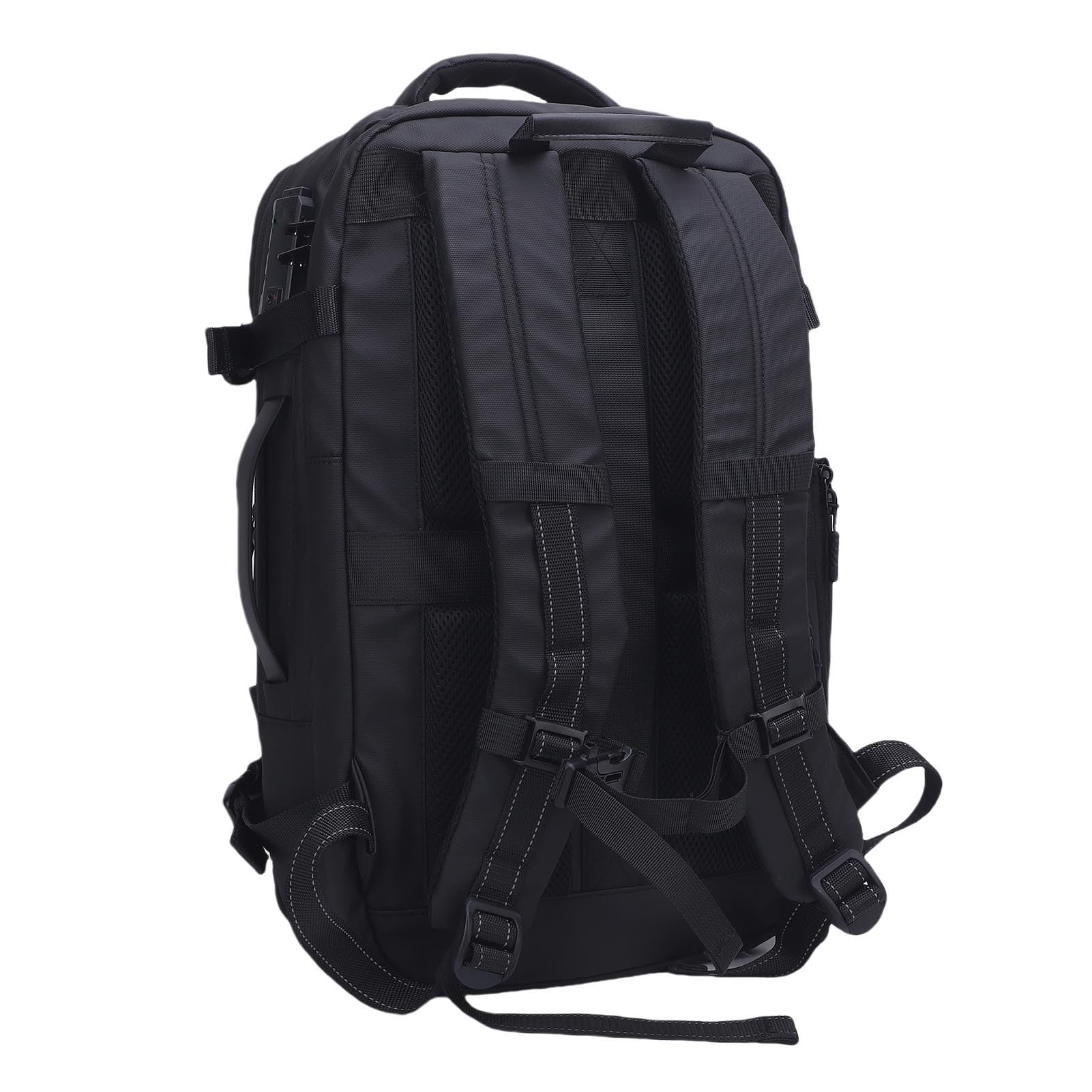 Mochila de Vacío de Tela Oxford Impermeable Expandible, Puerto de Carga USB con Bloqueo TSA, Mochila de Viaje con Sello Al Vacío, Ergonómica para Computadora Portátil para Mujeres y Hombres,