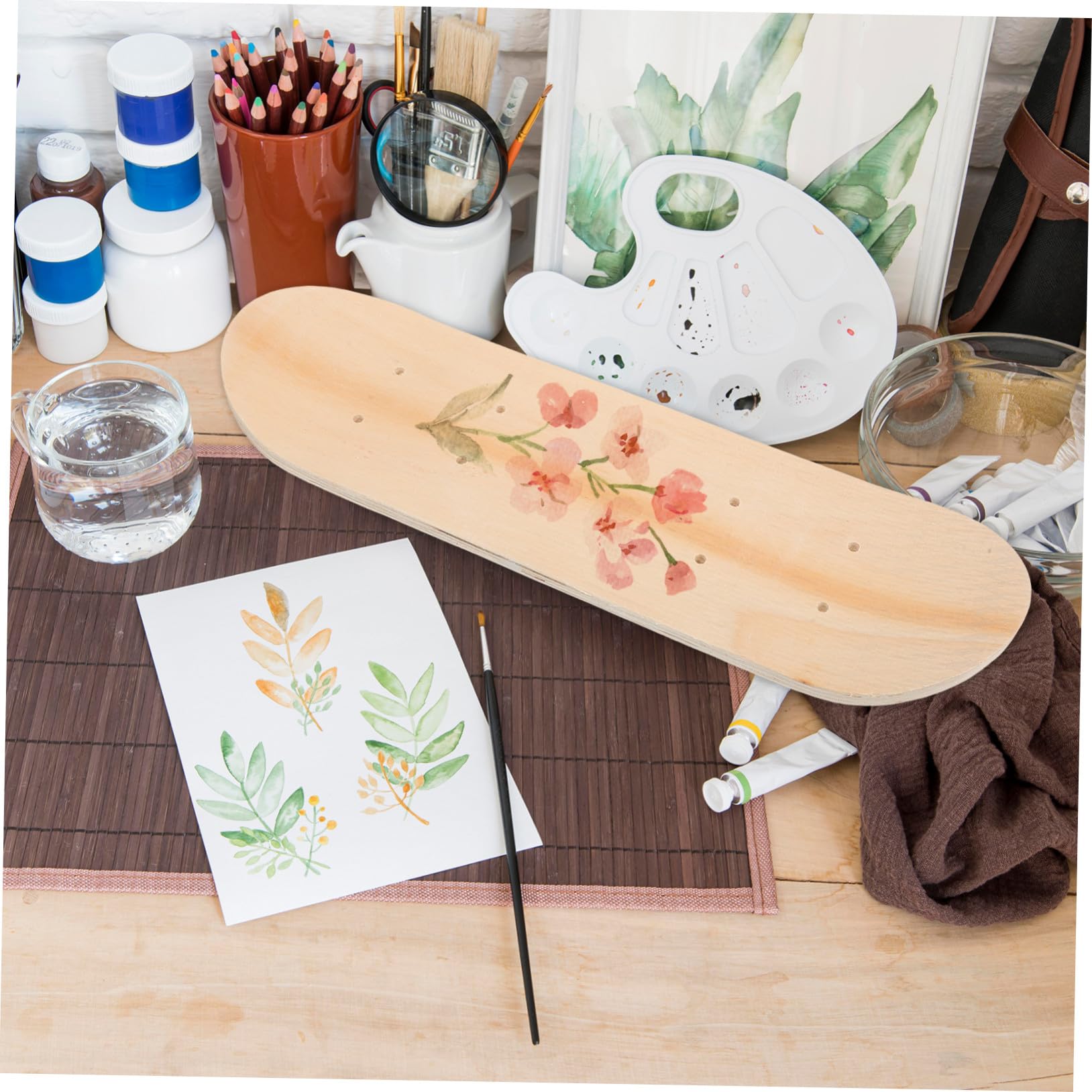 2 Piezas Tabla Skate Infantil de Arce Pintar para Graffiti Monopatín DIY Personalizable para Resistente y Creativa para Pintar y Decorar