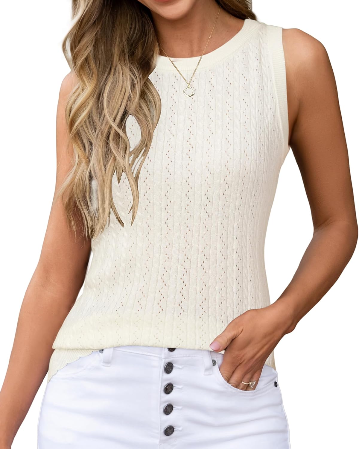 Arach&Cloz Women's Wool Blend Sweaters Non See Through All-Season Business Casual Tank 2026