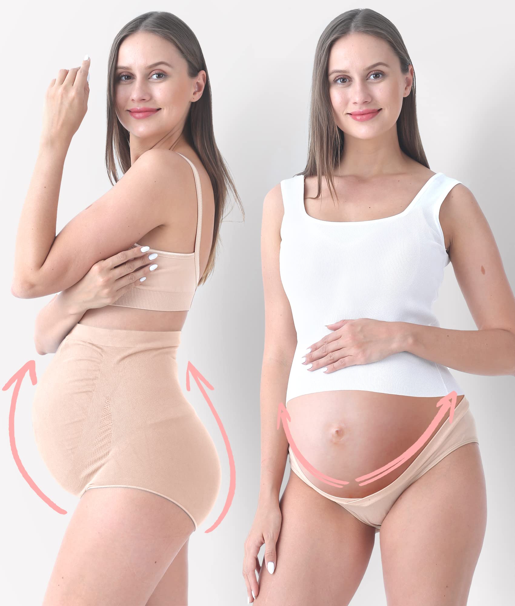 SUNNYBUY Ropa Interior de Maternidad de Cintura Alta para Mujer, sin Costuras, Suaves, Hipster, sobre el Vientre