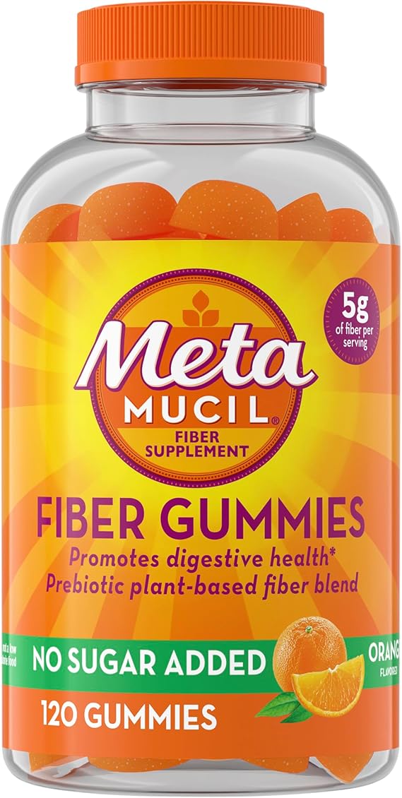 Metamucil Fiber Supplement Gummies, Sugar Free Orange Flavor