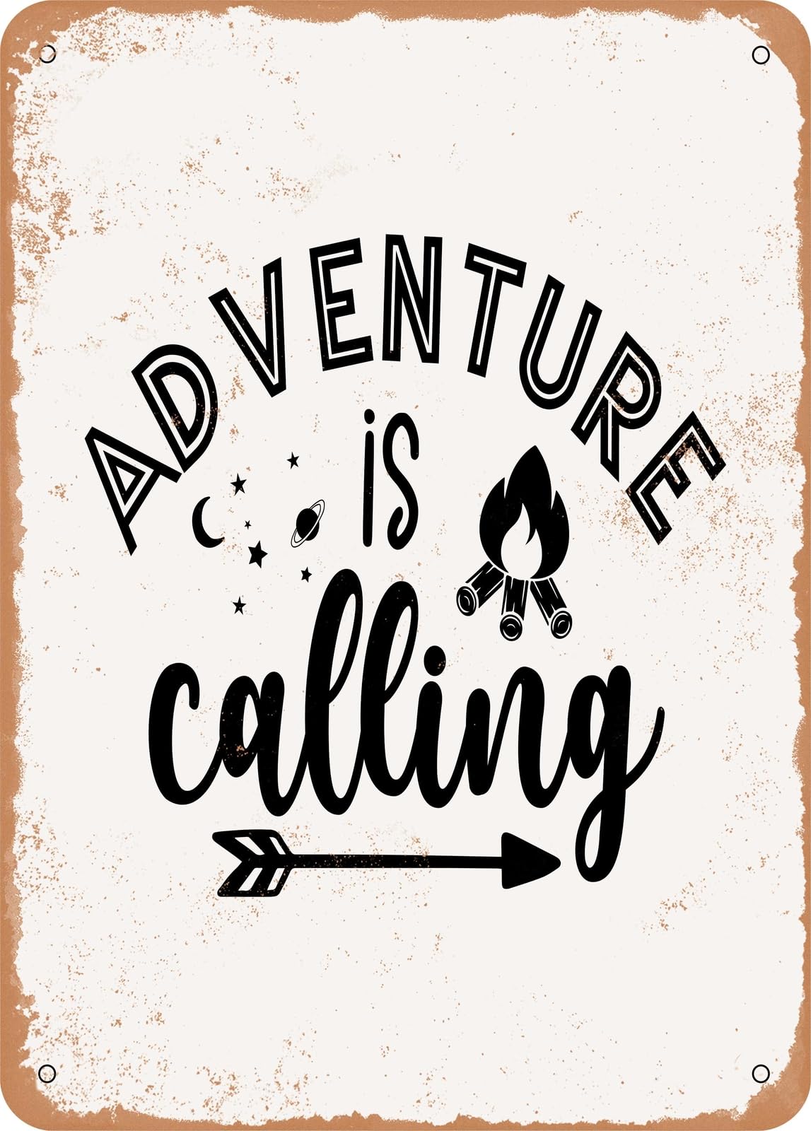 Metal Sign - Adventure is Calling - Vintage Rusty Look home decor