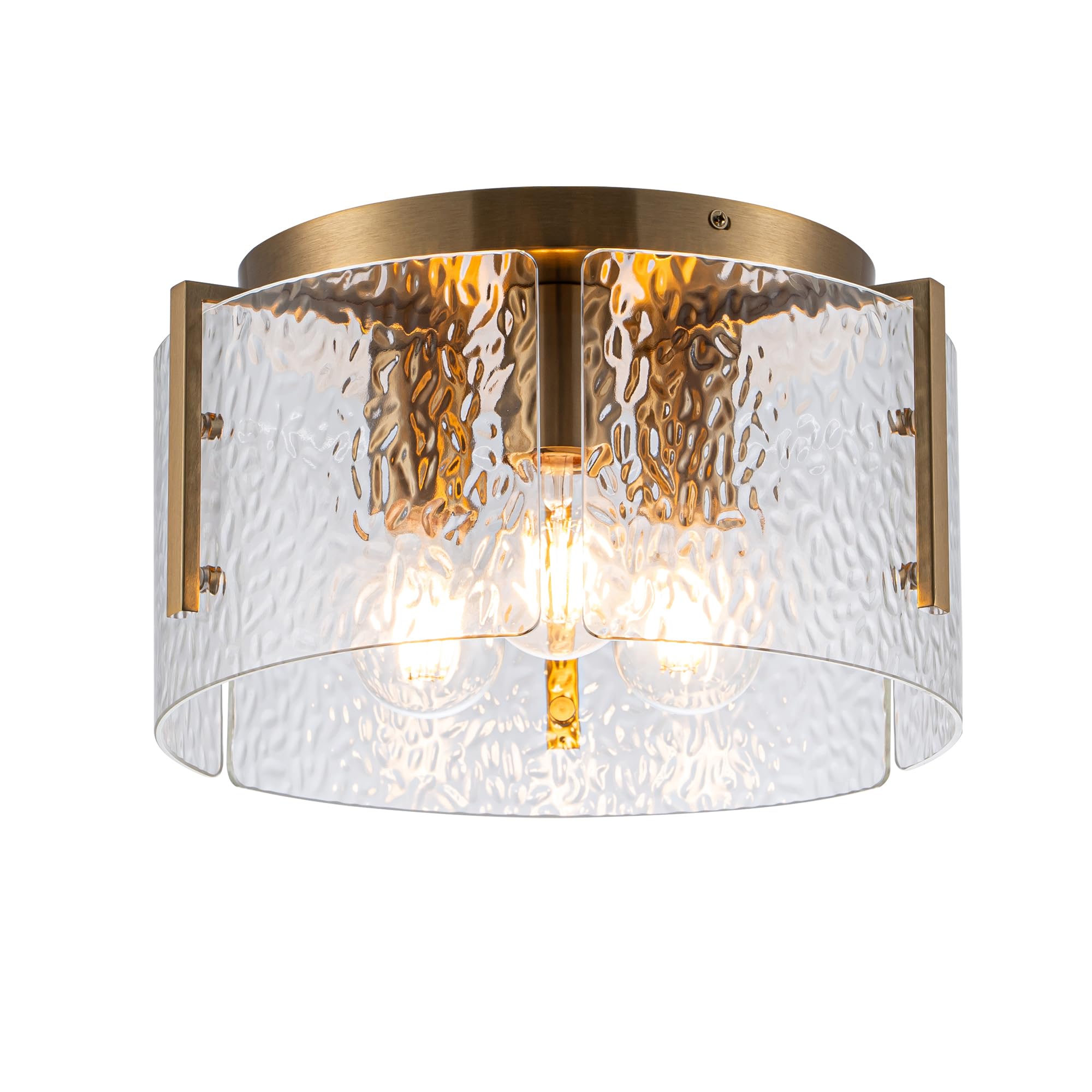 MAYNA Modern Gold Ceiling Light Fixture 3-Light Hallway Light Fixtures Ceiling Mount Dimmable Foyer Kitchen Lighting Fixtures for