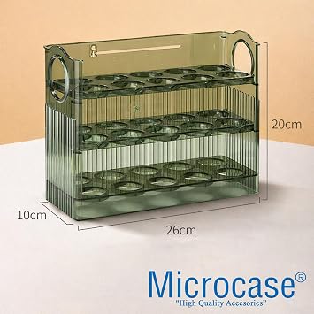 Microcase Sert ABS Plastik Dolapiçi Yumurta Organizer ve Standı Kapaklı Tasarım AL5453 (Yeşil)