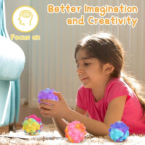 Miniatura 4 de Juguetes para la ansiedad con forma de bola, 9 unidades, recuerdos de fiesta, cestas de Pascua, bolas para apretar, juguetes 3D, bolas blandas,