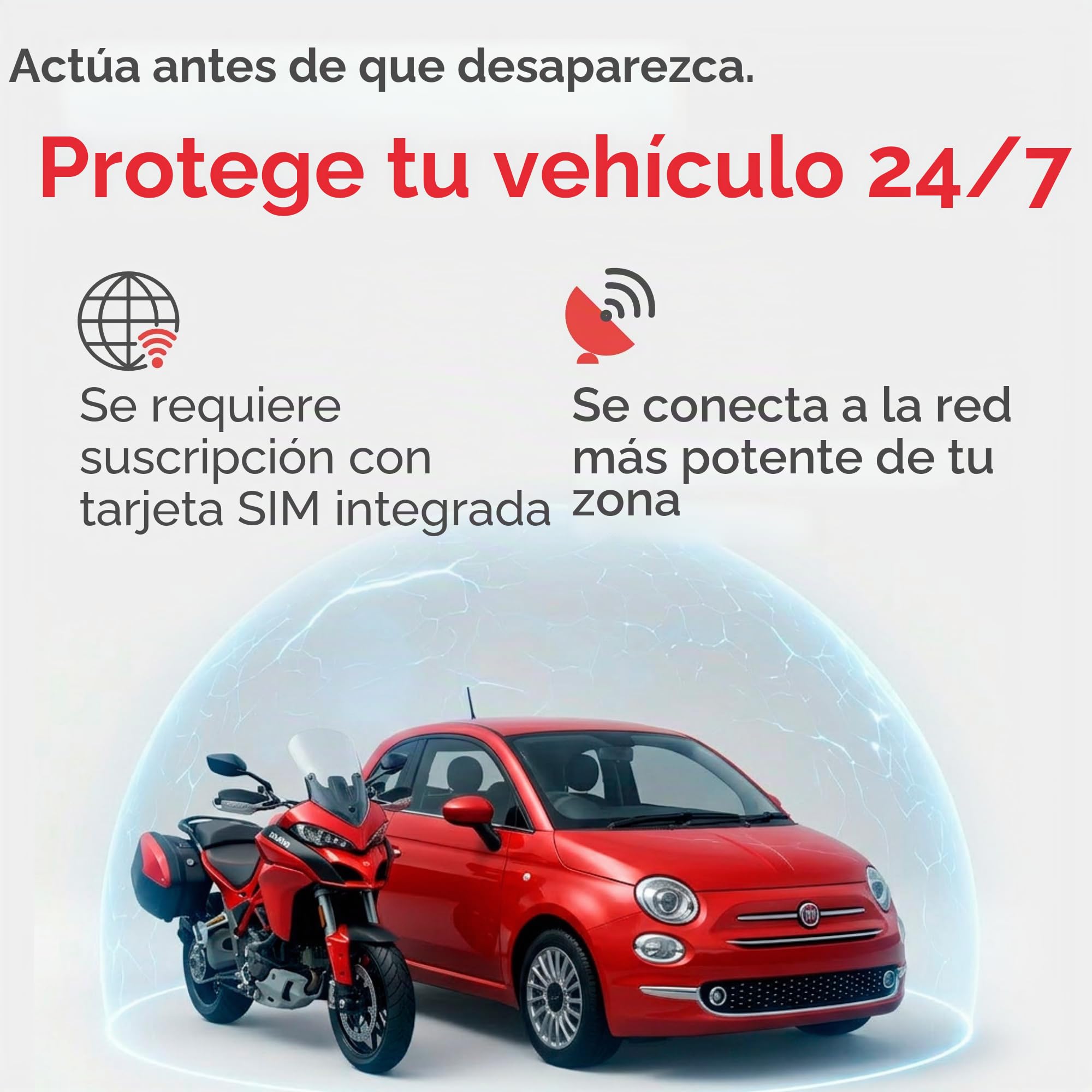 Trackting One – Dispositivo GPS Antirrobo para Coches Y Motos | Localizador GPS para Coche, Moto, Vehículos | Sim Integrada (4g/2g) – Suscripción Requerida | Sin Cables, Larga Duración De Batería