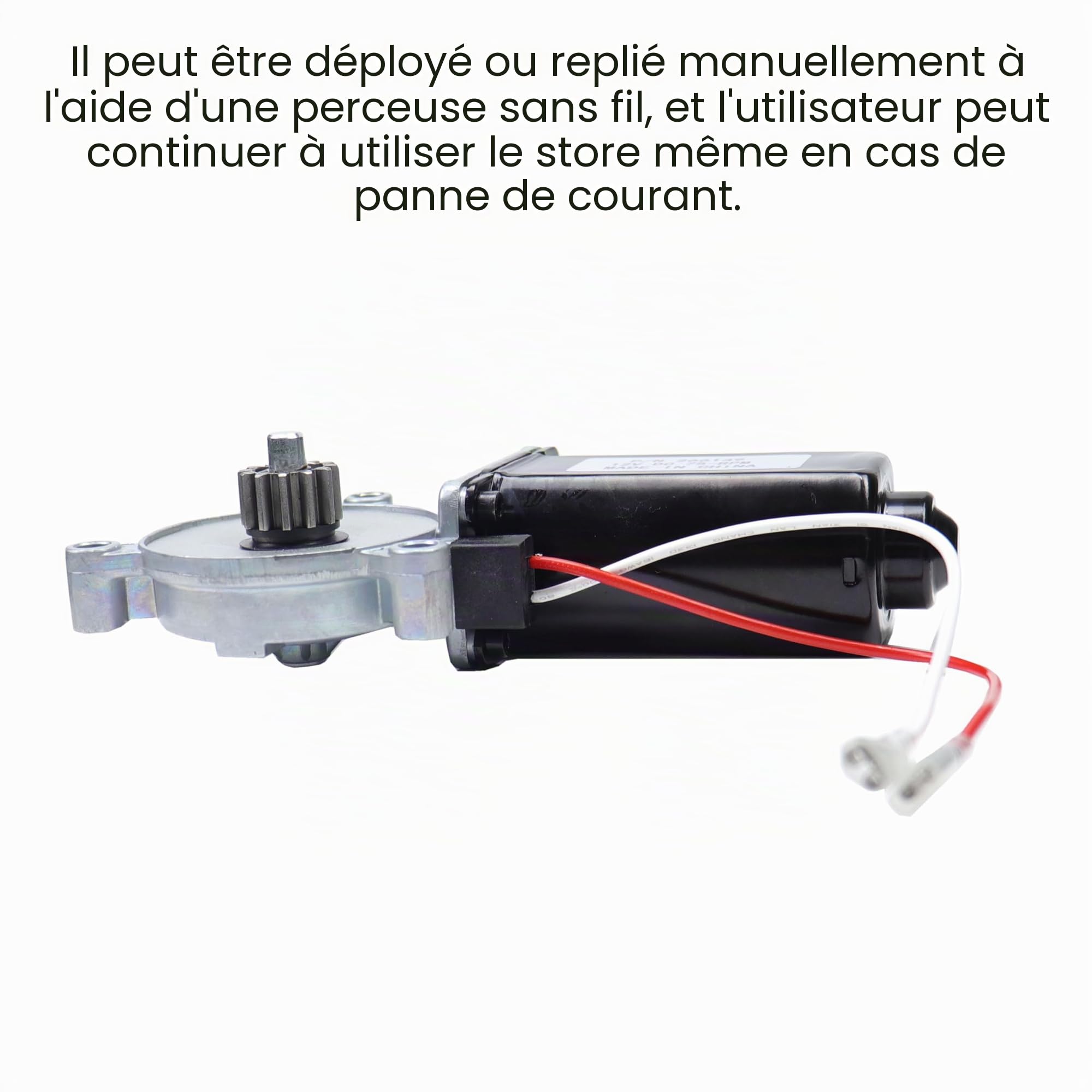 266149 Moteur de rechange universel pour auvent de camping-car 12 V CC 75 tr/min compatible avec les auvents électriques Solera, y compris les assemblages plats, inclinés et courts