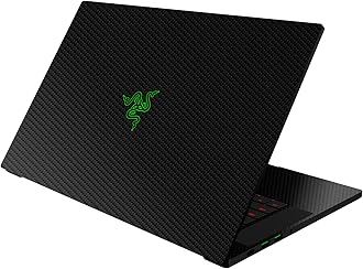 Razer Skin Vinyl Laptop Wrap: Blade 15 - Full Wrap - Premium 3M Cast Vinyl - Scratch Protection - Unique Designs & Finishes - Easy Application - Carbon Fiber - Black