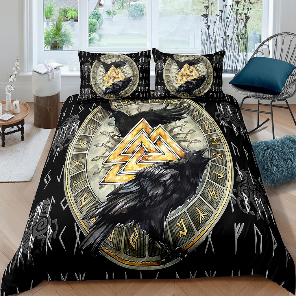 Parure de lit 135x200 viking avec housse de couette enfant et taie 80x80