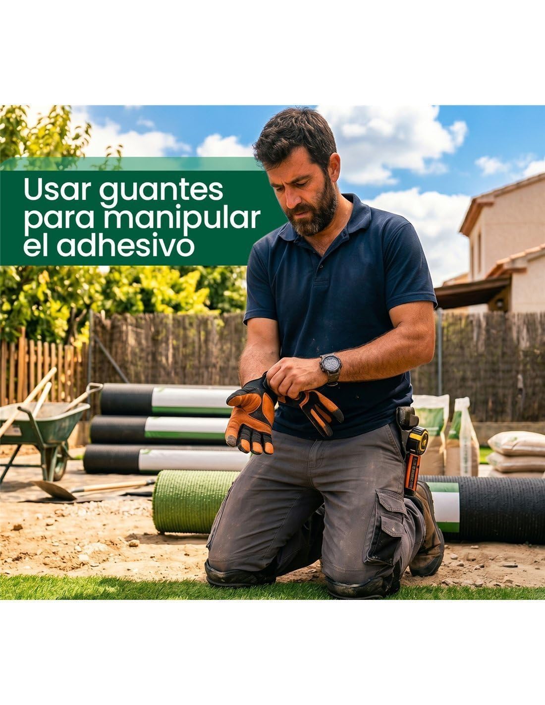 JARDIN202 - Adhesivo para Césped Artificial y Caucho | Alta Fijación Bicomponente | 5.5Kg y 11Kg | Pegamento Exterior e Interior | 11 Kg