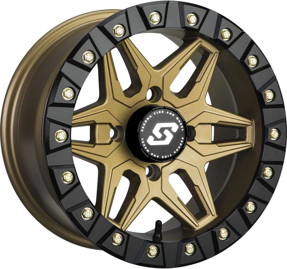 Sedona Split 6 Beadlock 14x7 ATV/UTV Wheel - Bronze 4/156-4+3