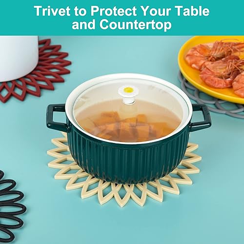 Miniatura 6 de Salvamanteles de silicona para ollas y sartenes calientes, salvamanteles antideslizantes para platos calientes, almohadillas calientes resistentes