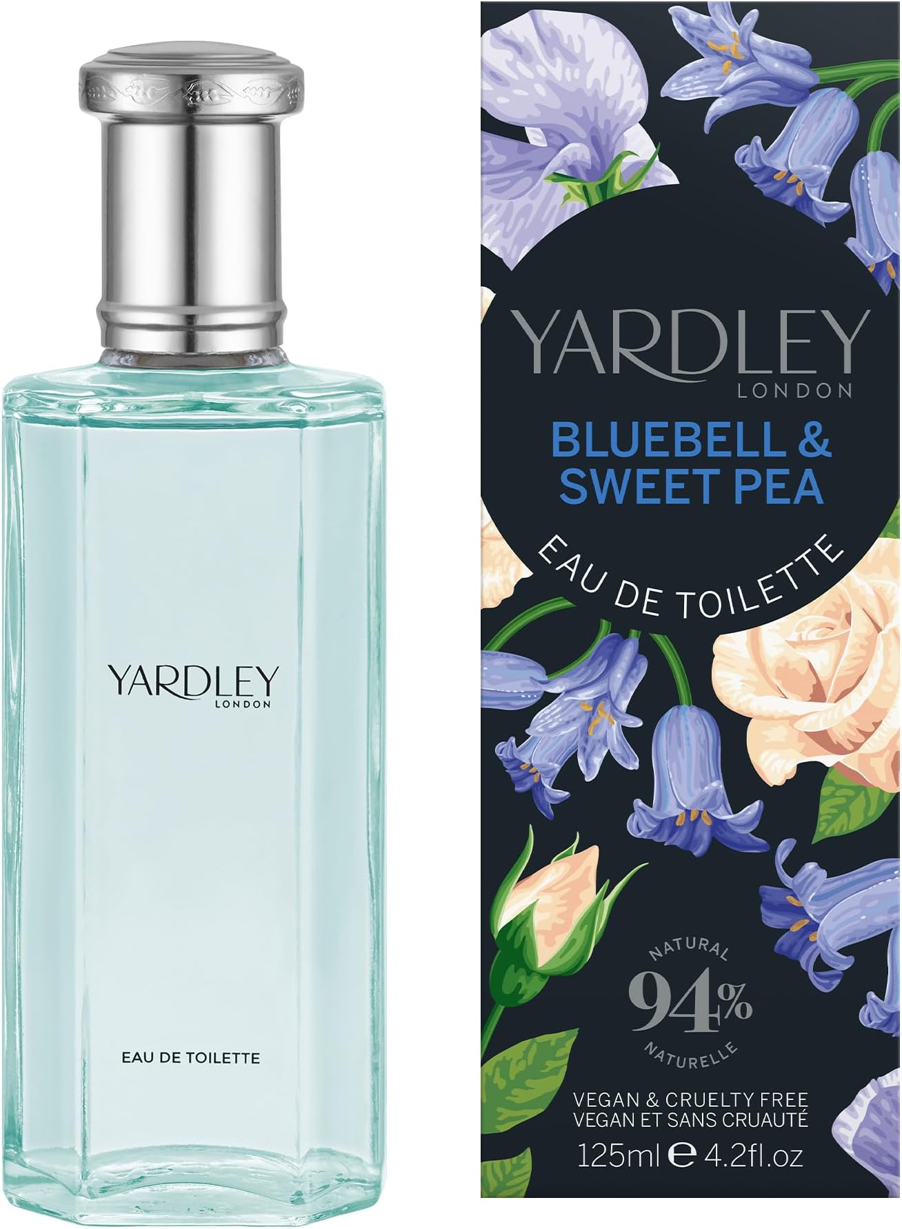 Bluebell and Sweet Pea Eau de Toilette, Floral Womens Perfume with Notes of Bergamot and Lemon, Vibrant Bluebell Perfume for Women 125ml