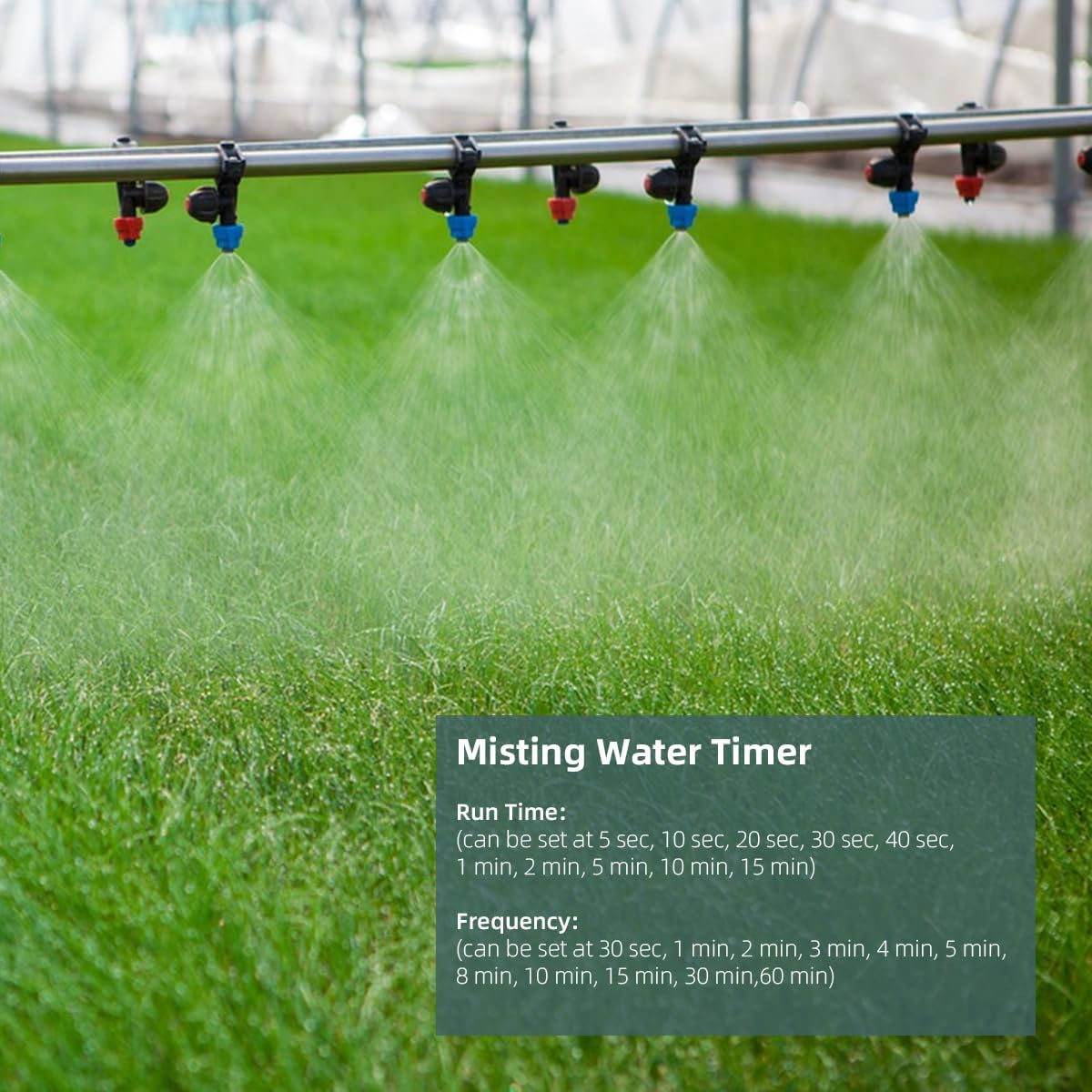 Aqualin Misting Timer in use with misting nozzles