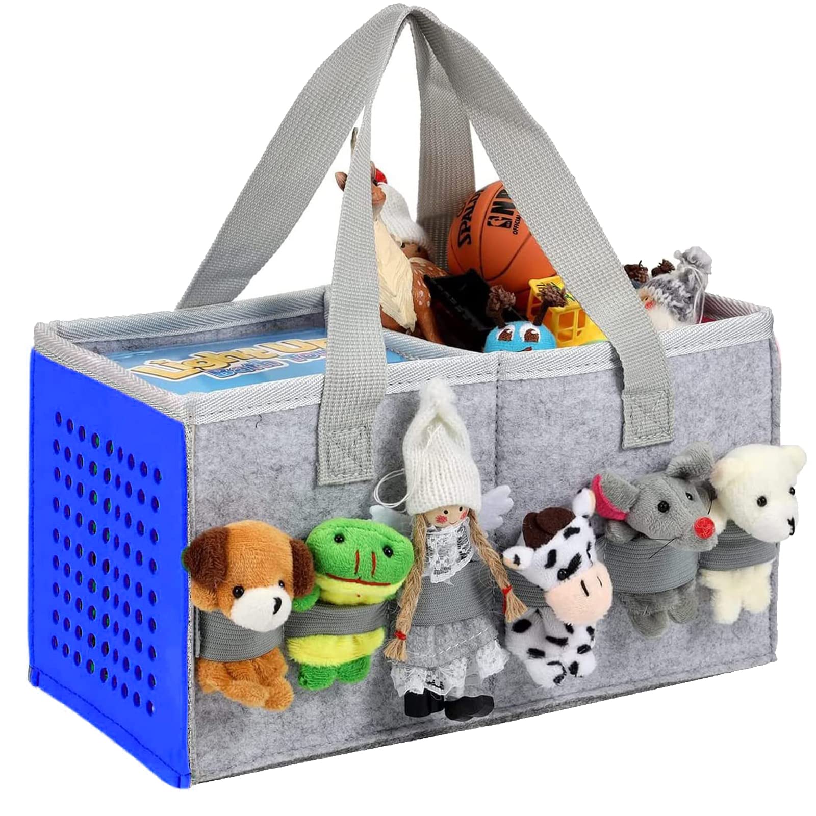 Hongtellor Bag for Toniebox Starter Set and Accessories, Felt Organizer Storage Audio Player, Travel Carrying with Handle, Case & Accessories(Blue)