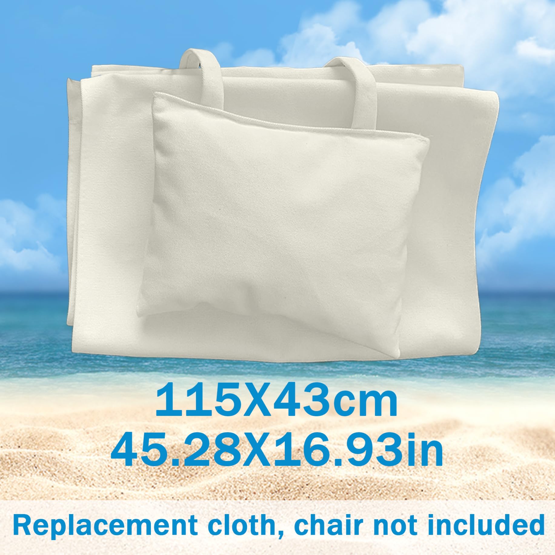 Tessuto sostitutivo per sedie da giardino, tessuto Oxford impermeabile 115x43 cm per sedie a sdraio con cuscino, per pieghevoli per lettini prendisole in piscina, da giardino