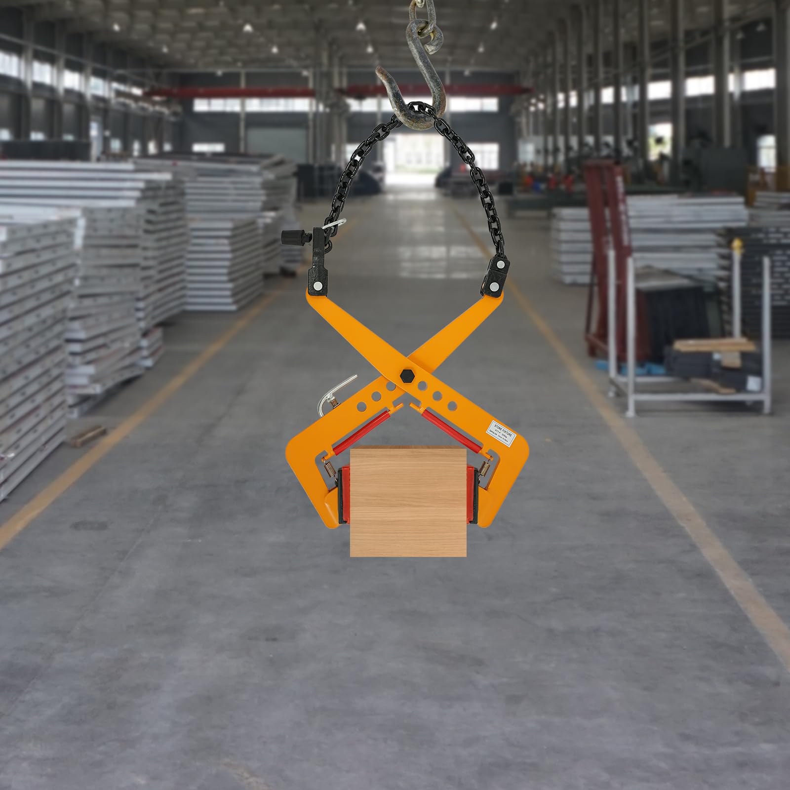 325 kg Steinheber Verstellbar, Hebeklemme, Universal Hebekrallen Verstellbare Öffnung 12-36cm Kettenklemme,Brettsteinhalterung zum Heben und Transportieren (Gelb,325kg,12-36cm)