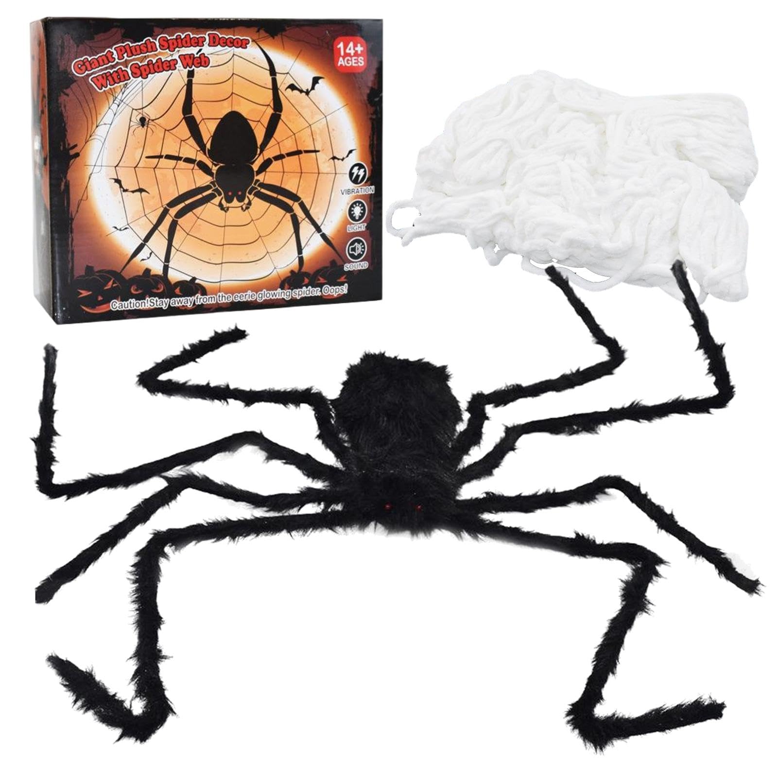 Grande ragnatela decorazioni di Halloween | Controllo vocale