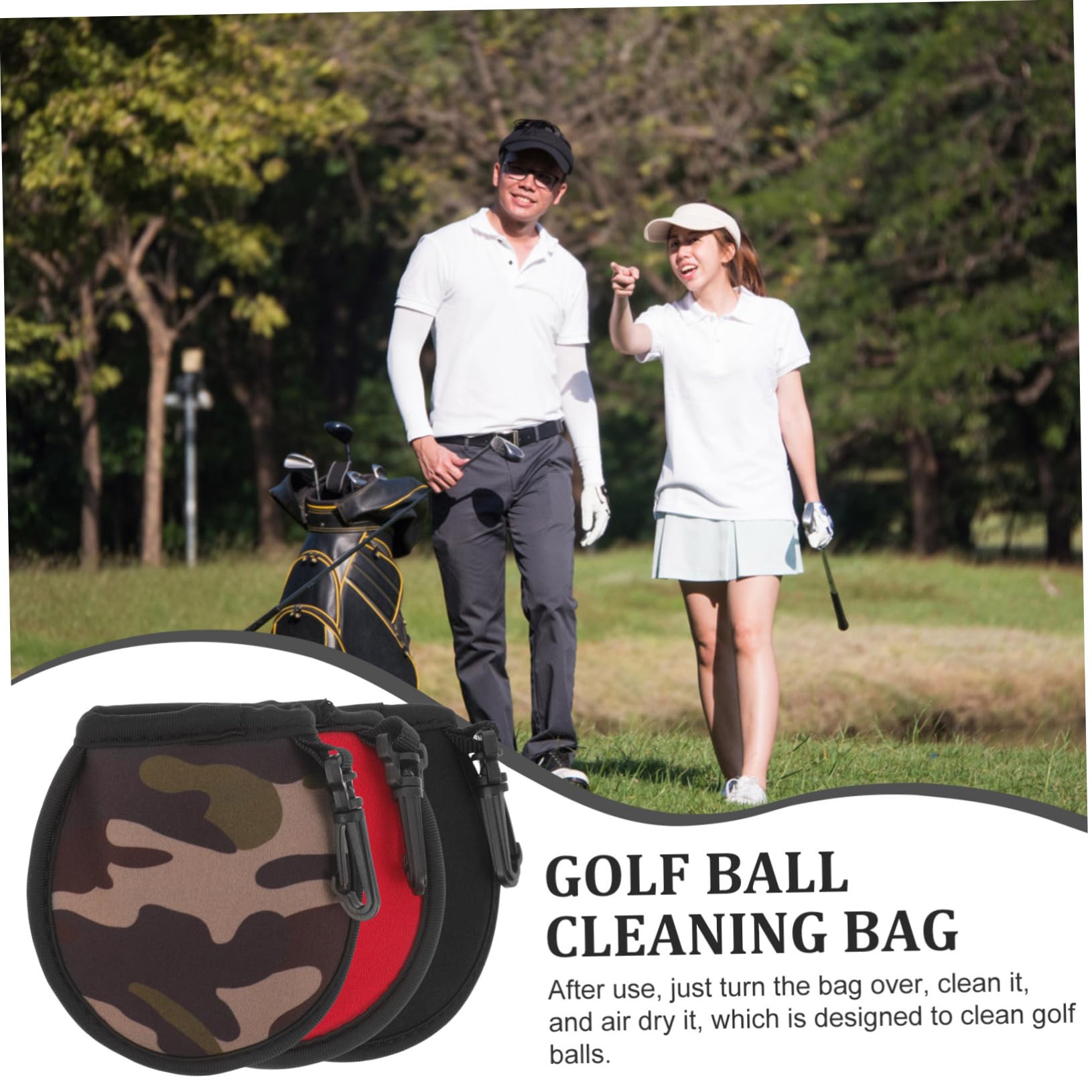 ibasenice Beutelreinigerball Waschmaschine Golf Klein Tasche Schlüssel Sauber Mini Tragbar Beutelreinigungsball Reinigerbeutel Für Draußen Ballschutz Neopren