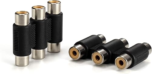 THE CIMPLE CO Adaptador RCA, acoplador macho a macho, extensor, barril - Conectores RCA de audio y video, para audio, video, SPDIF, subwoofer,