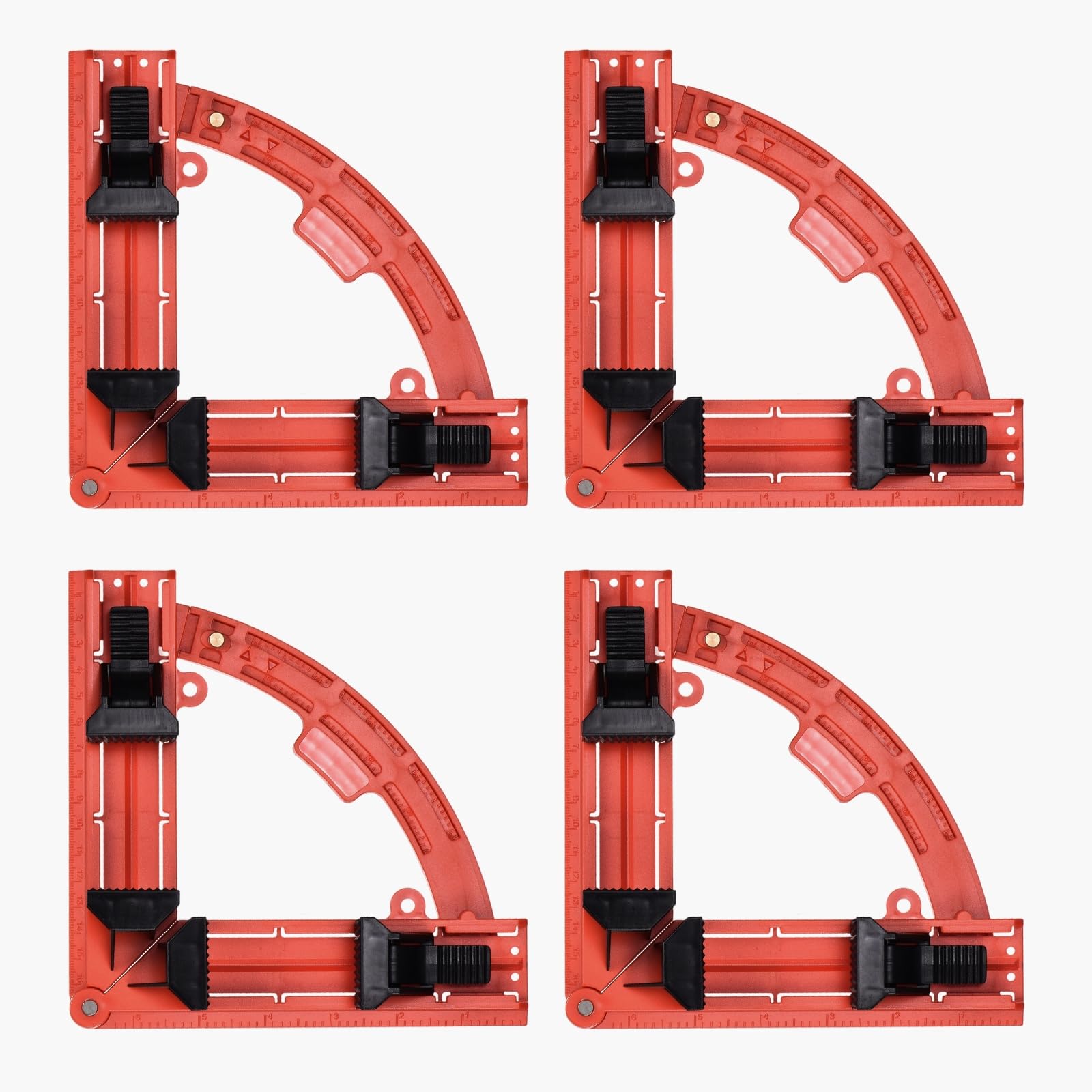 QUARKZMAN 4 Pezzi Morsetto Ad Angolo Retto 7.01" (178 mm) Plastica ABS Regolabile 30-90 Gradi Morsetto Per Cornici Attrezzi Per Fai Da Te E Lavorazione Del Legno Progetti Di Bricolage
