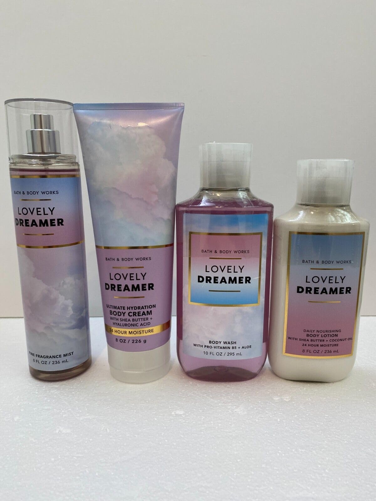 4 Lovely Dreamer bath Body Wash Ultimate Hydration Body Cream Daily Nourishing Body Lotion Fine Fragrance Mist set