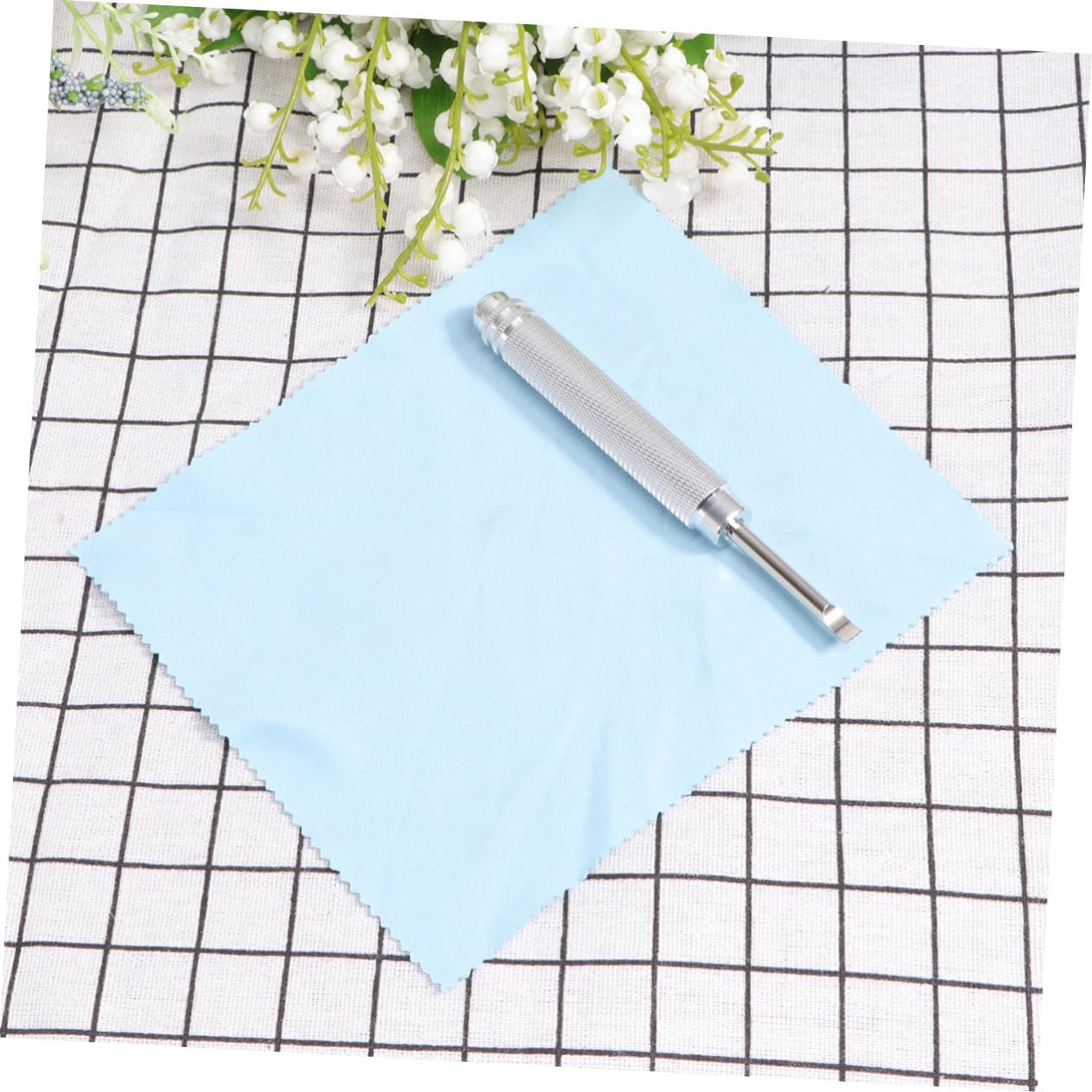 VALICLUD Metal Watch Back Cover Opener Tool Slip Handle Battery Removal Pry Lever Includes Blue Eyeglasses Cloth Essential for Watch Repair and Maintenance Style image 4