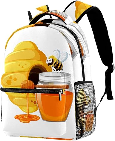 Zaini piccoli Bee Honey Jar-01 Borse con tasche per ragazze ragazzi donne  Multicolore 1. Taglia unica : Amazon.it: Valigeria