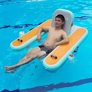 FBSPORT Inflatable Floating Dock Platform,Inflatable Water Platform Swim Deck with None-Slip Surface,6 Inch Thick PVC Construction,Floating Platform for Pool Beach Ocean