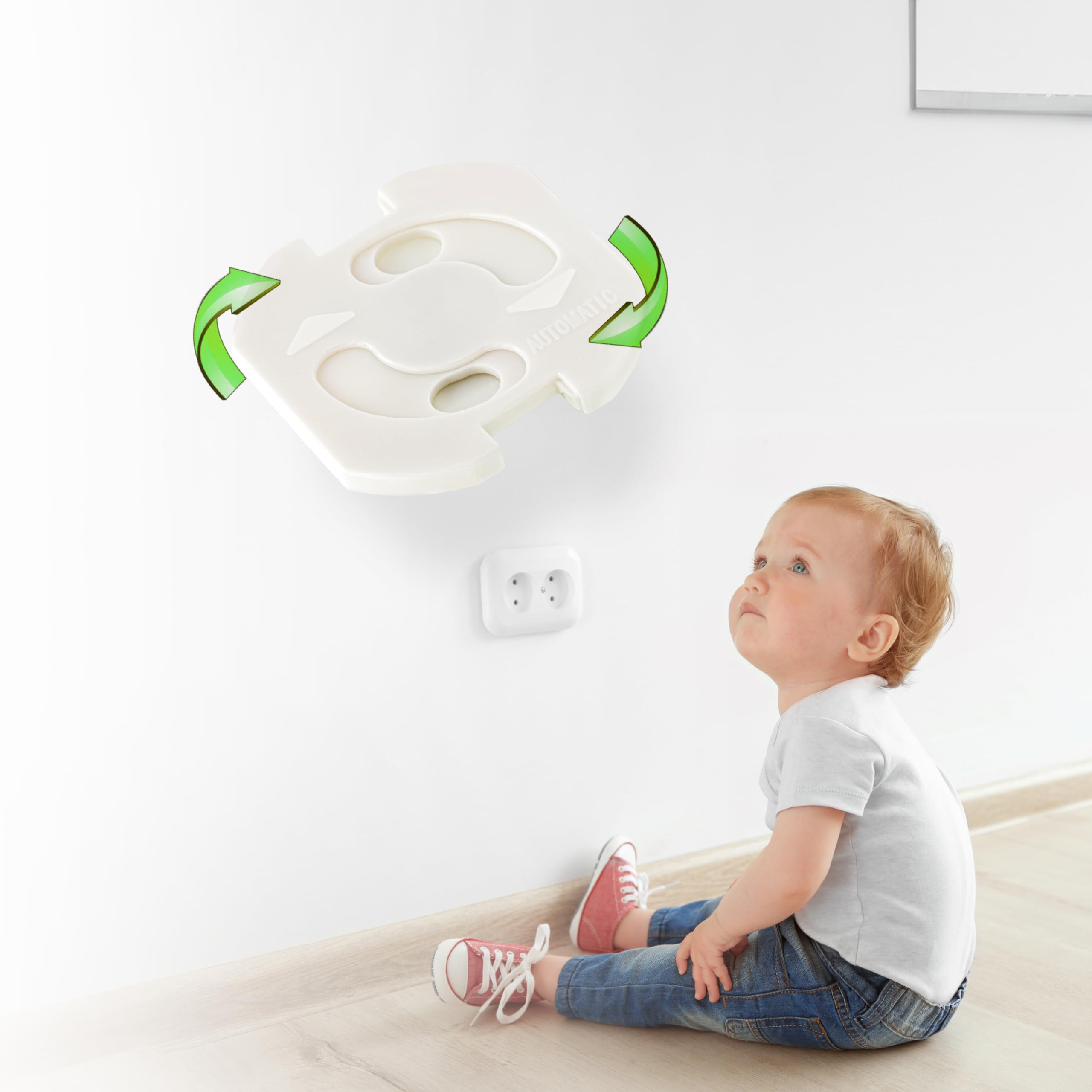 BIGtec Steckdosenschutz Kindersicherung 10 Stück mit Drehmechanik