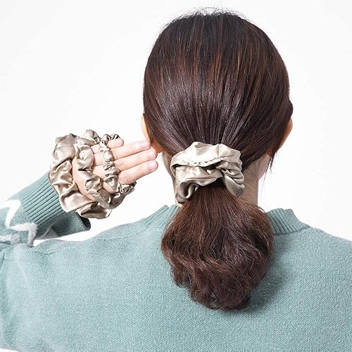 Miniatura 10 de LILYSILK Coleteros de seda para el cabello para la prevención del encrespamiento y la rotura, 100% seda de morera, sin daños, soportes elásticos de