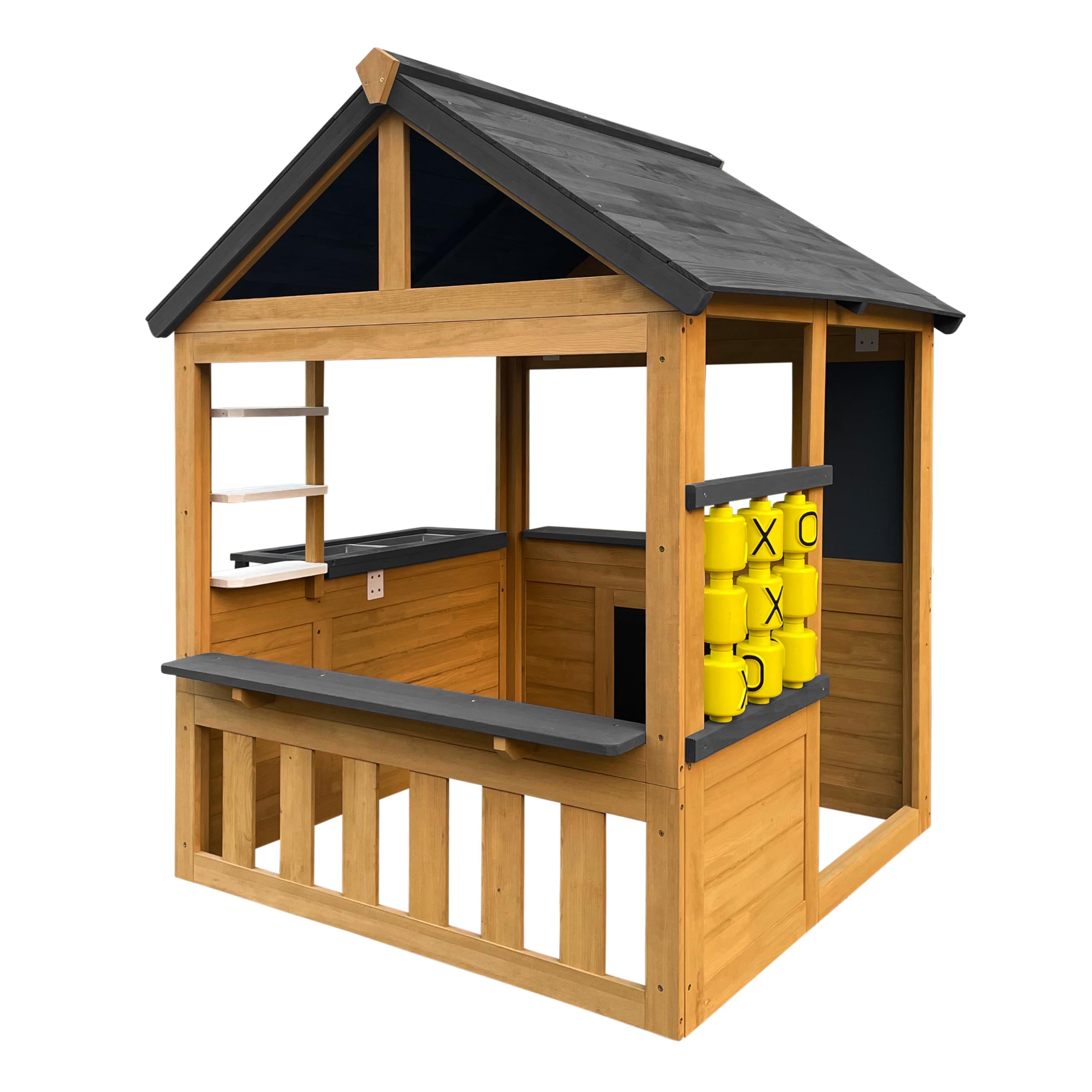 Axi Lynn Maisonnette en Bois, Marron/Anthracite | Maisonnette De Jardin pour L'Extérieur, Bois De Pruche Fsc 100% | Maison De Jeux avec Cuisine pour Enfants
