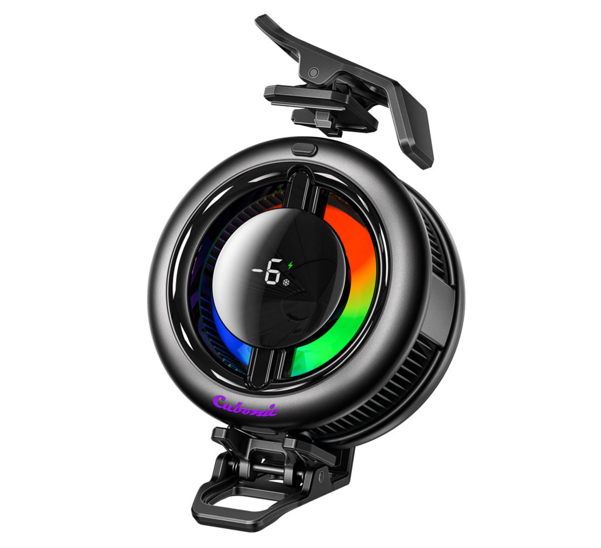 Cubonic CX19 15W Mobile Cooler with Wireless Charging, LED Display, RGB Lights, Magnetic + Clip Cooling Fan for iPhone 12 & Above, Android Phones, Tablets | Type-C Input-image-36