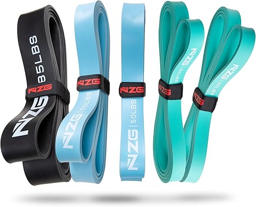 NZG - Bandas de resistencia de goma natural 100% sin látex, 11 niveles (10 a 140 libras)