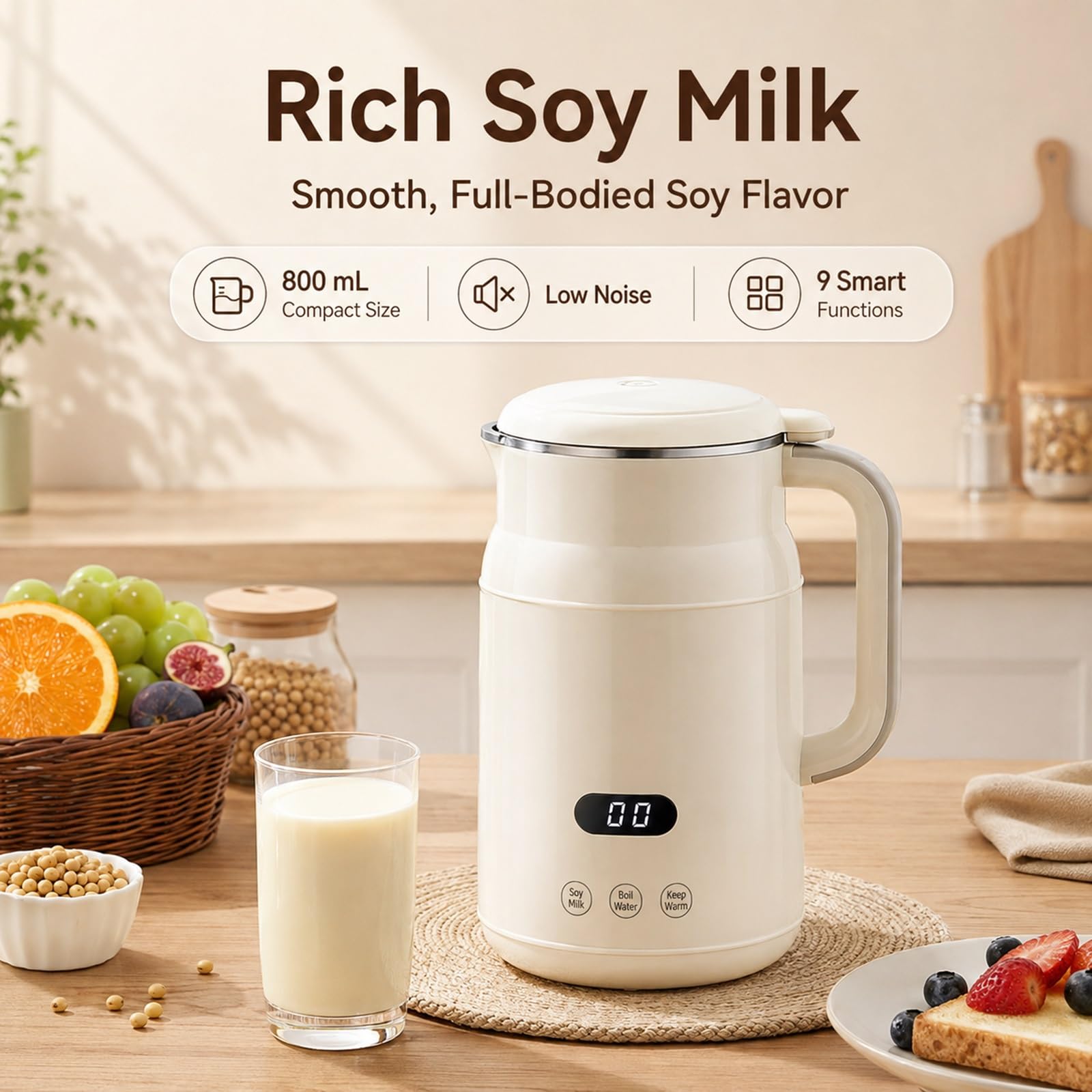 Macchina per Latte Vegetale, 27oz Creatore Automatico Latte di Mandorla