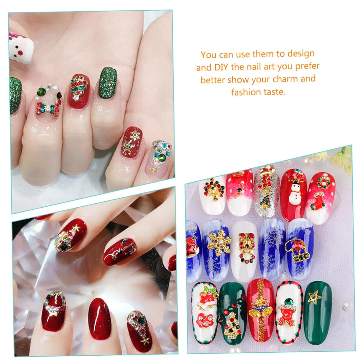 Didiseaon 5 Set Adesivi Per Unghie Natalizi Ciondoli Per Unghie Da Donna Manicure Decorativa Decorazioni Per Unghie Fai Da Te Gioielli Per Unghie Decorazione Per Unghie Lega Pezzi * 5