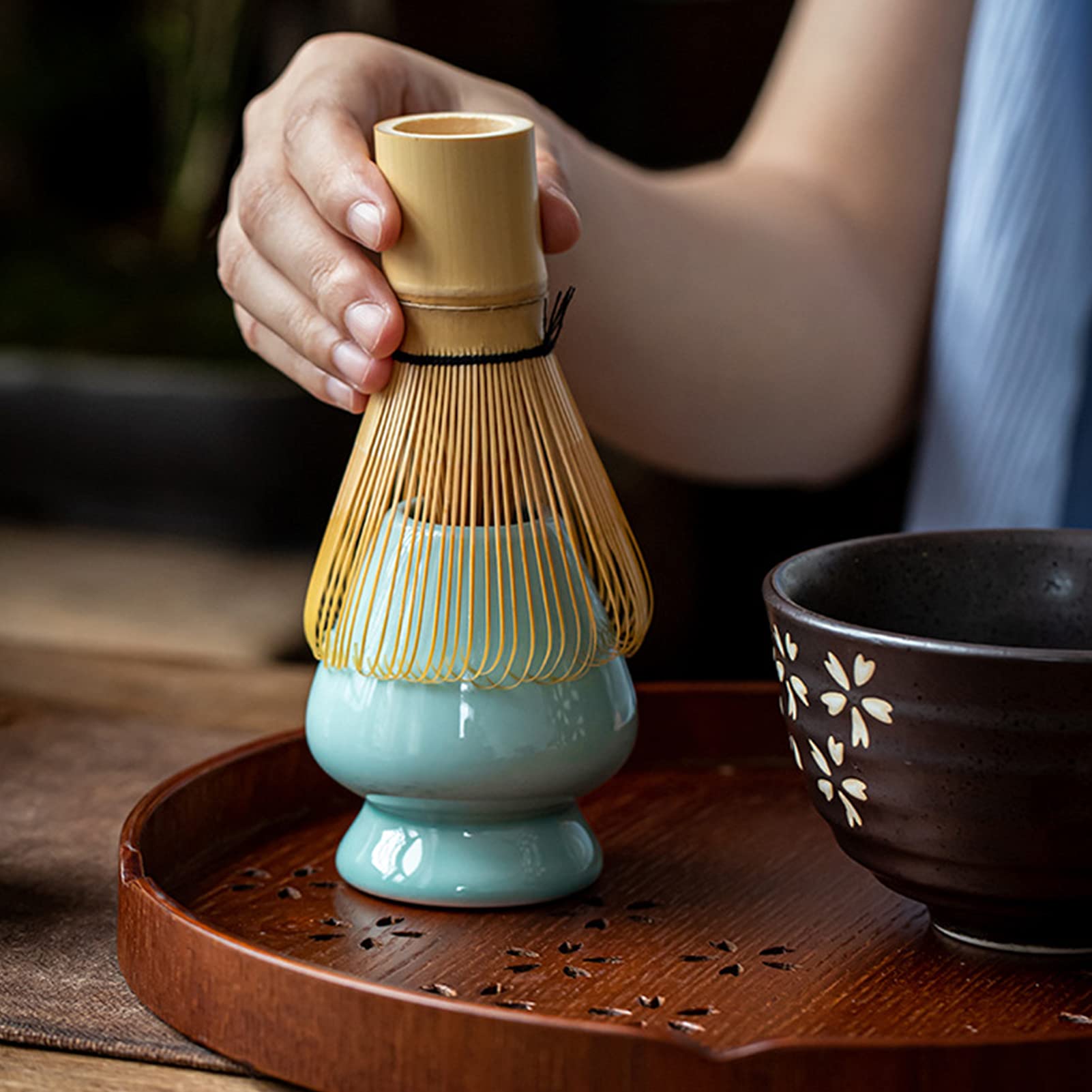 Amazon.co.jp: 茶筅（茶筌）竹製 茶杓 茶筅立て セラミック 3点セット