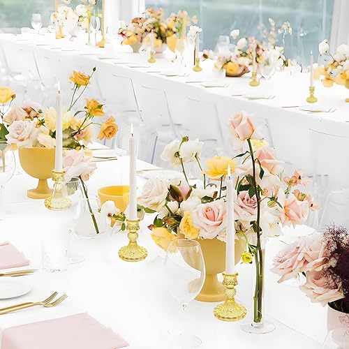 Miniatura 5 de Portavelas de cristal, portavelas cónico a rayas, juego de 6 candelabros para centros de mesa, decoración del hogar, bodas, festivales y fiestas