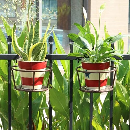 Miniatura 6 de KUYYFDS Macetas colgantes, soporte para macetas, soporte para macetas de balcón, barandilla de balcón, macetas para colgar en el balcón
