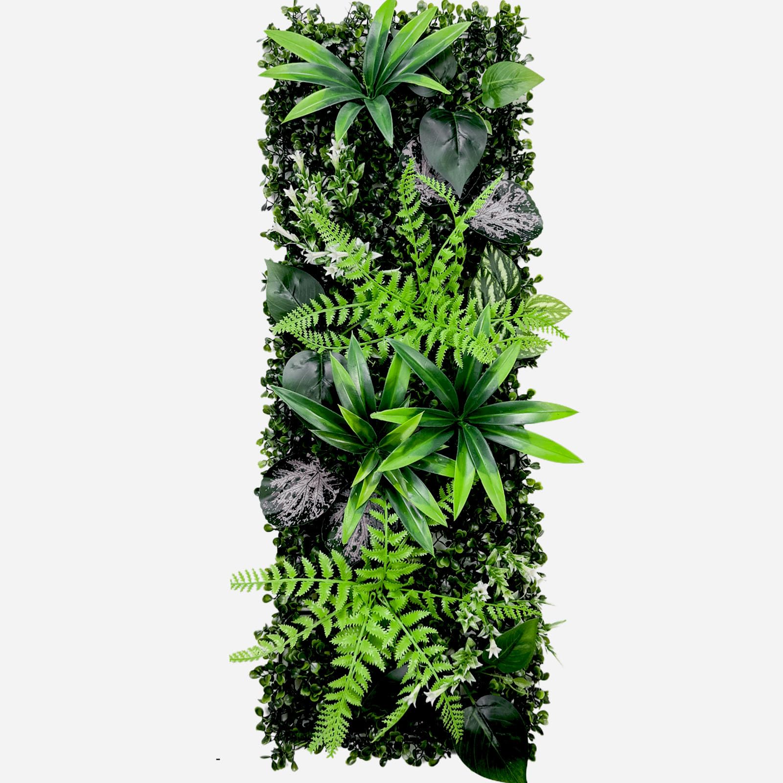 Agares H Artificial Green Wall Panel 25×75Cm, Lifelike Faux Plant Wall Decor, Modular Fake Grass & Flower Wall For Background Wall, Feature Wall, Wedding And Store Display (H)