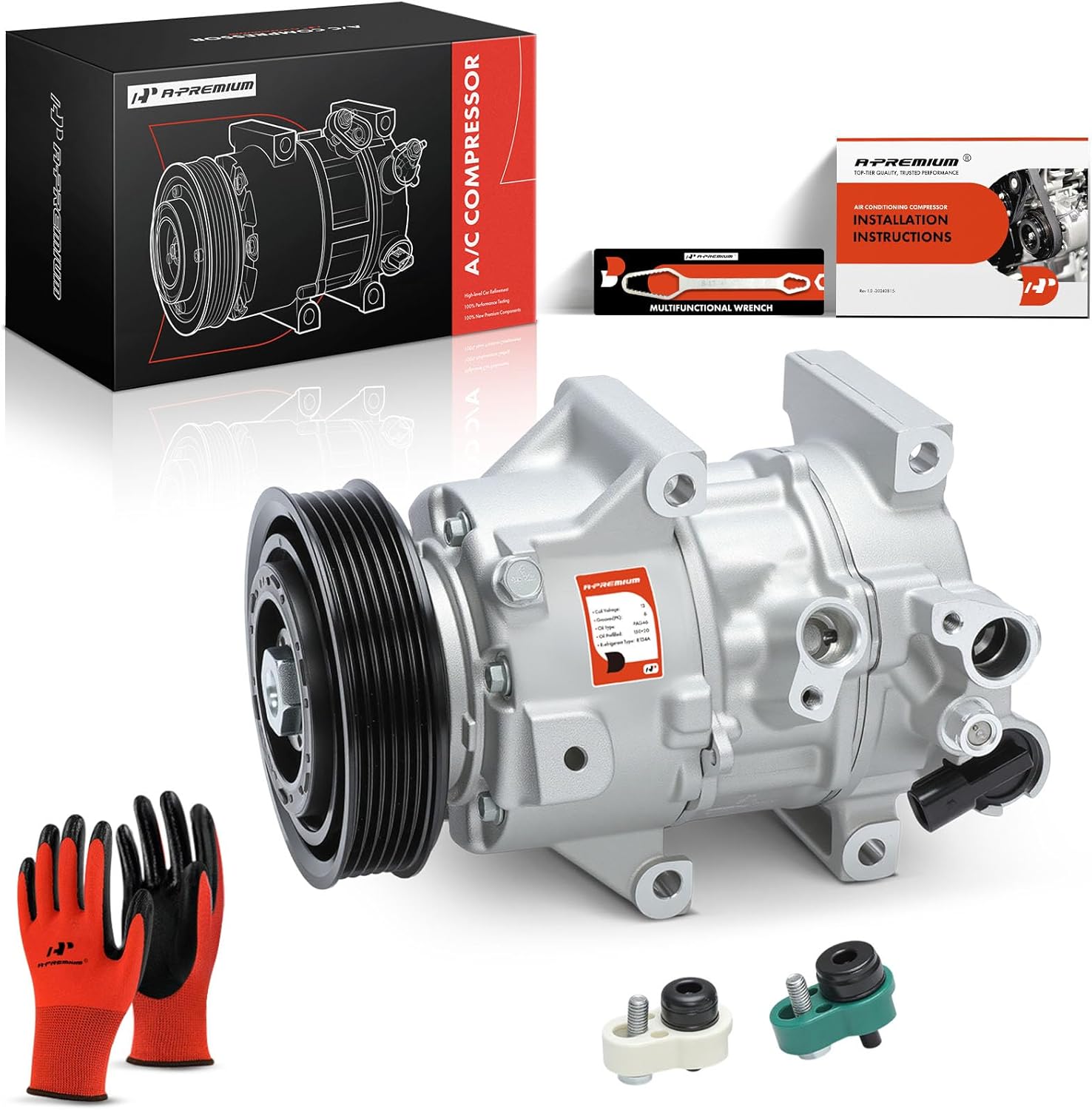 A-Premium AC Compressor with Clutch for Hyundai Sonata 2.0L / 2.4L (2015–2017)