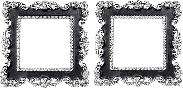 WUWYOUWL Light Switch Stickers Cover, 2PCS Vintage Square Shape Luxurious Light Switch Cover Wall Home Decoration (Black)